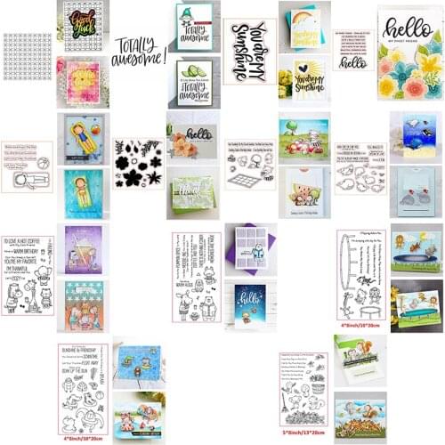 Clear Silicone Stamps Giraffe Otter Elephant Lion Monkey Summer Playing Unique Font Words DIY Craft Scrapbooking Cards #1