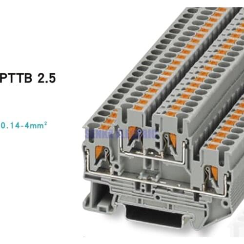 PTTB 2.5-3210567 0.14-4mm2 Double-layer Quick Connection Connector Din Rail Combination Fast Wiring Cable Terminal Blocks