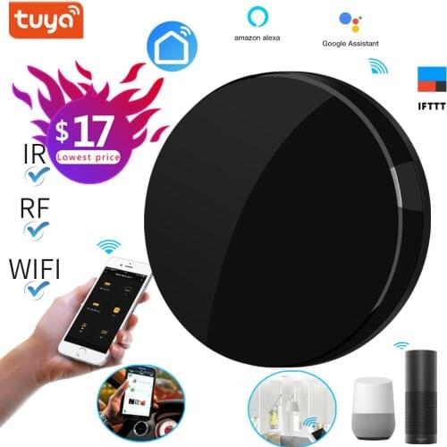 Tuya IR RF Google Home Alexa Echo Remote Control Voice Control AC for Infrared Air-condition Fan TV DVD Universal Remote Control