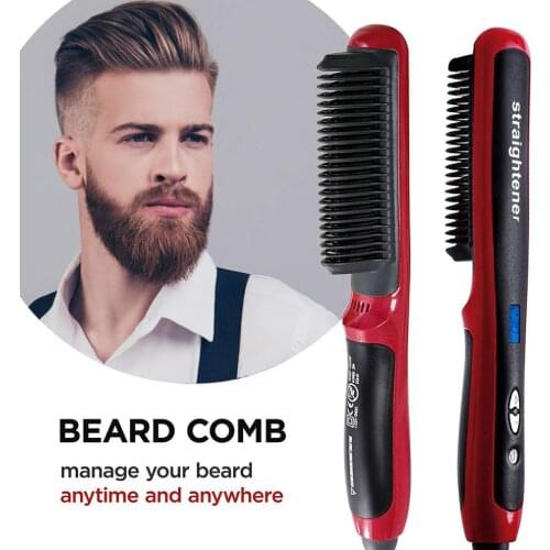 Hair Comb Brush Multifunctional Quick Beard Hair Straightener Curling Curler Show Cap Men Beauty Hair Styling Tool