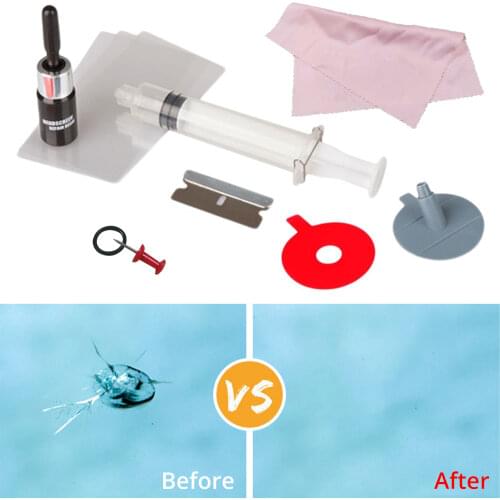 Car Windshield Repair Kit Tools Windscreen Repair Give Door Handle Protective Decorative Stickers Glass Repair Kit Paint Cleaner