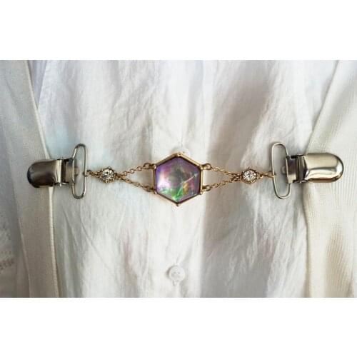 Xmas Women Collar Clasps Gem Rhinestone Crystal Sweater Jewelry Cardigan Clips