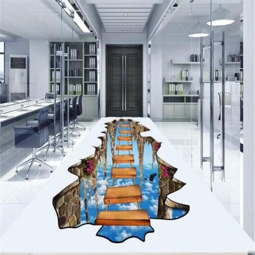 Beibehang High quality custom wallpaper on the cliff on the bridge 3D floor painting PVC wear self-adhesive wallpaper wall paper