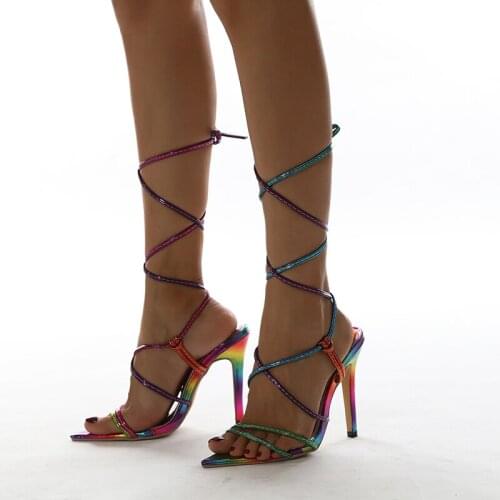 Spring Comfortable Women Sandals Lace Up High Heels Pumps Shoes size 35-42