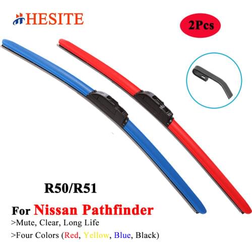 HESITE Red Windshield Wiper For Nissan Pathfinder Armada II III R50 R51 3RD Row 4x4 4wd 4.0 5 6 7 8 9 Seater 2006 2007 2012 2013