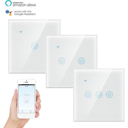 Smart Home Single Fire WiFi Smart Wall Switch Without Neutral Wire Wireless Smart Life Tuya Remote Control Work With Alexa RF433