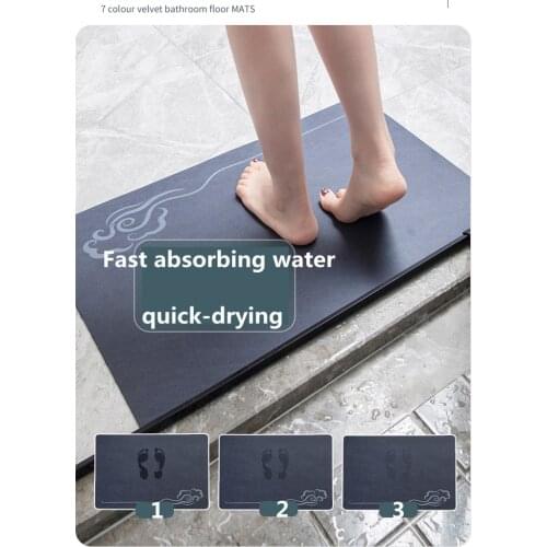 Absorbant Mat Suede Fabric Bath Mat Non-slip Household Quick-dry Door Carpet Bathroom Floor Mat Wash By Washing Machine