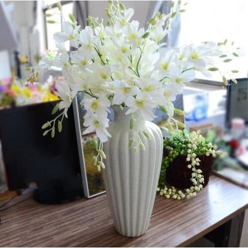High Quality Artificial Real Touch Flowers White Blue Orchid Touch Flowers For Home Wedding Decoration Dining Table decor