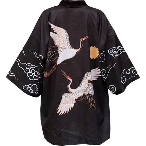 Japanese improved kimono cardigan jacket Harajuku style Japanese style loose style thin yukata couple sunscreen student