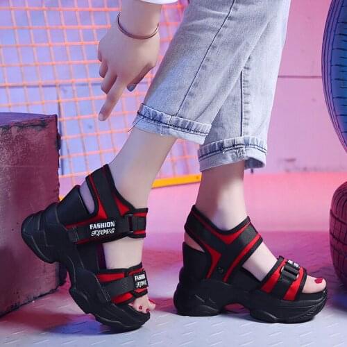 Koovan Womens High Heel Sandals 2020 New Trend Lightweight Women Gladiator Casual Sneakers 11cm Woman Shoes Platform Wedges