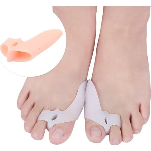 1Pair Silicone Gel Foot Finger Two Toe Separator Separateur Orteil Thumb Protector Bunion Adjuster Hallux Valgus Guard Feet Care