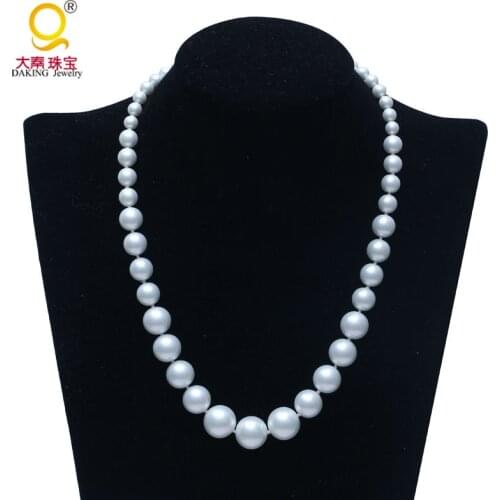 2016 elegant fashion 6mm 10mm 12mm 14mm shell beads choker necklace white color party jewelry for women
