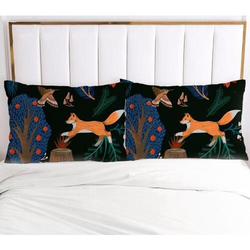 3D HD 1pc Pillow cover 50x75 50x70 50x80 Pillow case Bedding Pillowcase Pillowcover decorative for home nordic Black fox