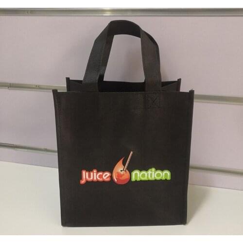 500pcs/lot Premium Black Non Woven Shopper Storage Bag with Custom Company Logo for Wedding Promotion Trade Show Free Shipping