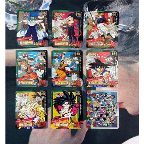 Dragon Ball 9 pieces Fighting special bullet Repaint Son Goku Bejta Yonsei Son Gohan Flash card Collection card kids toys gift
