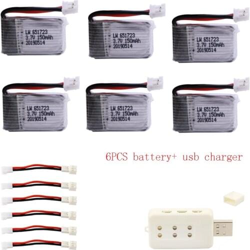 3.7V 150mAh Lipo Battery and usb Charger For H36 E010 E011 E013 F36 CX-95 NH010 RC Quadcopter Spares Parts RC Drone Accessories