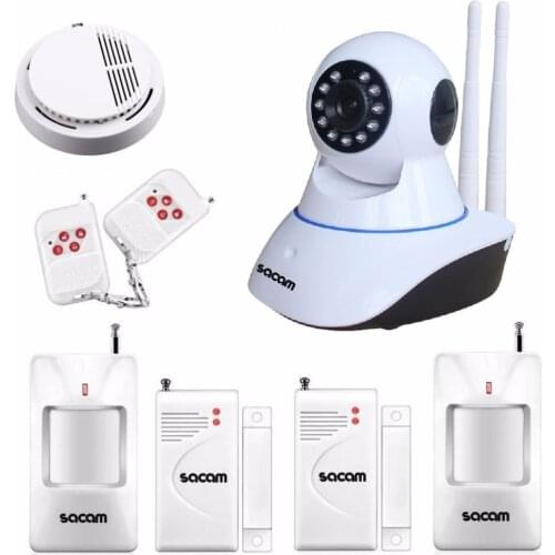 SACAM Wireless IP Camera 960P WiFi Alarm System Home Burglar Door Security PIR Sensors Network Video Surveillance Intruder Kit