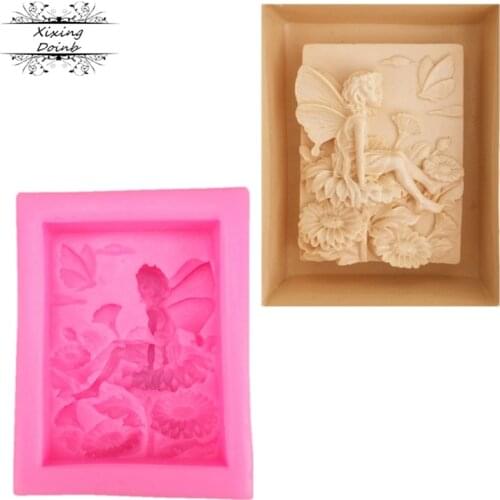 Doinb Flower Fairy Shape Soap Silica Gel Soft Candy Mould Cake Decoration Tool Candy Chocolate Soft Candy Mould