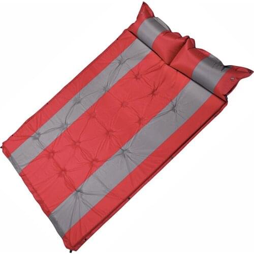 Double Person Use Outdoor Camping Inflatable Mat Automatic Stitching Air Mattress Thickening Widening Camping Picnic Mat