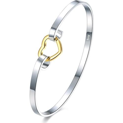 Hot 925 Sterling silver Bangle Bracelet 925 Silver Fashion Jewelry Gold Color Separation O Bracelet /Afiaiwpa Ahyaizfa