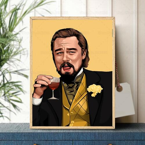 Calvin Candie Leo Laughing Poster Django Meme Funny Canvas Painting Inspired By Movie Wall Art Decor for Living Room