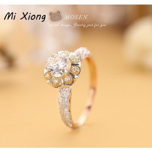 Mi Xiong s925 sterling silver carat diamond crystal wings ring light luxury sparkling charm ladies brand wedding accessories