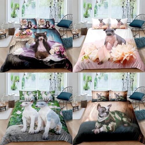 Pets Cute Puppies Printed Bedding Set White Lovely Dog Comforter Duvet Cover Single Double Twin Bed For Children Home Textiles