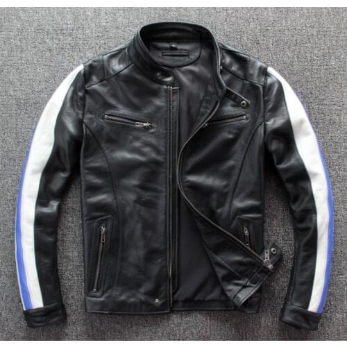 Leather motorcycle jacket racing jacket chaqueta moto jaqueta moto Moto Clothing Male Aviator Coats motocross jacket