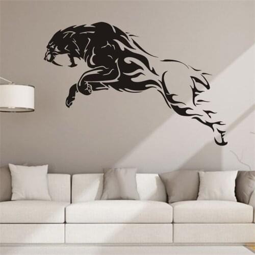Creative Sabre Tooth Tiger Wall Stickers Home Decoration For Living Room Bedroom Porch Kitchen Wallpaper Peel & Stick Art Decals