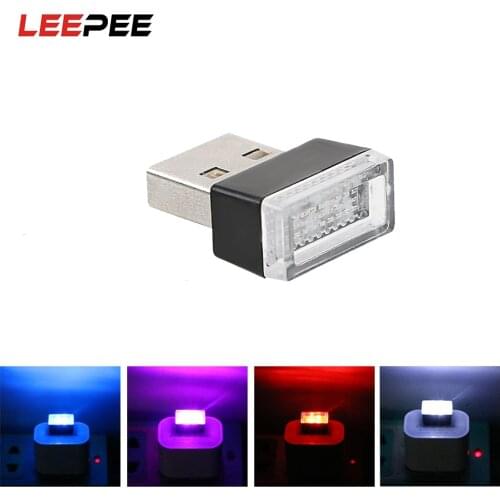 LEEPEE 1 Piece Car LED Atmosphere Lights with USB Sockets Emergency Lighting For Car Cigarette Lighter PC Decorative Lamp