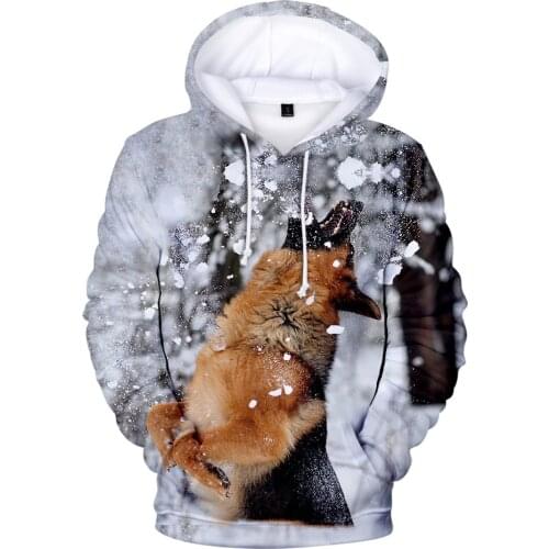 2020 Hot Sale Mens Clothing Street Hoodies Womens Pullover 3d Print German Shepherd Boys Girls Hooded Kids 3D Sweatshirt Top