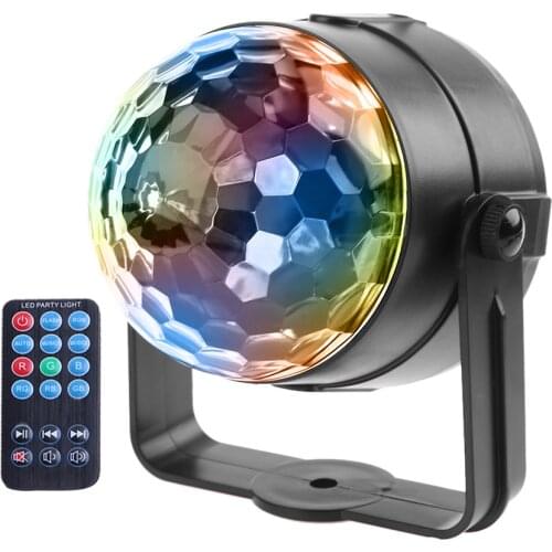 Mini RGB LED Crystal Magic Ball Stage Effect Lighting Lamp Bulb Party Disco Club DJ Light Laser Show Lumiere Beam Christmas Part