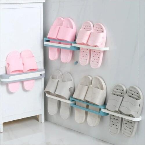 Wall Mounted Folding Shoes Shelf High Heels Sports Shoes Rack Folding Slippers Holder Organizer Home Space saving Storage Rack