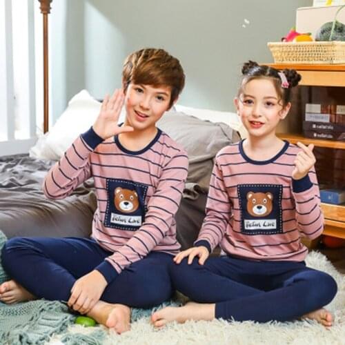 New Kids Clothes Baby Girls Cotton Pajamas Sets Children Homewear Pijamas for Bigs Boys Pyjamas Nightwear Teens Sleepwear 9-19Y