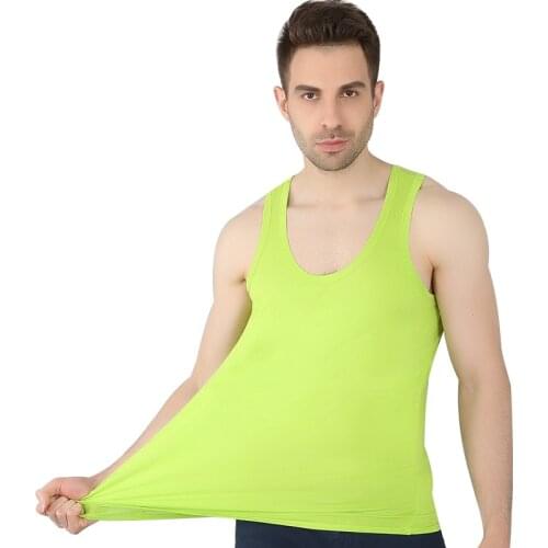 New Summer Style Plus Size 7XL 11Colors Big Size Modal high elastic fitness vests men tops tees wide back