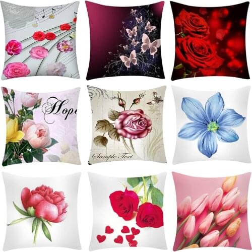 Ouneed Pillow Case Butterfly floral prints Polyester pillowcase 45*45cm Sofa Car Cushion Cover Home Decor animeative cojines New