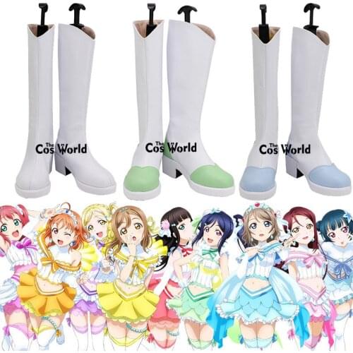 LoveLive!Sunshine!! Aquarium Aqours Takami Chika Sakurauchi Riko Matsuura kanan Watanabe You Anime Customize Cosplay Shoes Boots