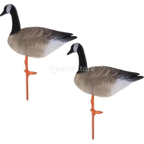 2 pcs EVA Lifelike Portable Full Body Goose Shooting Hunting Decoy Lawn Ornaments - 3 styles to choose