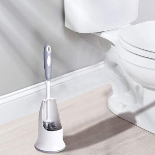 Toilet Brush And Holder,Toilet Bowl Cleaning Brush Set,Under Rim Lip Brush And Storage Caddy For Bathroom