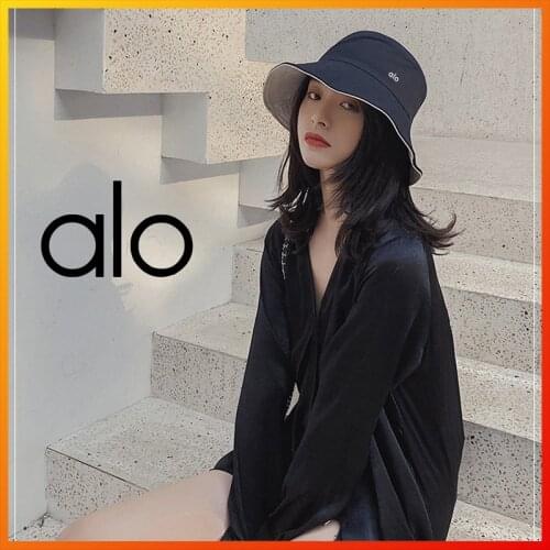 Alo Yoga New Female Cotton Fisherman Hat Summer Sunscreen Double-sided Solid Color Sun Hat Fedora Hat Outdoor Beach Hat Fashion