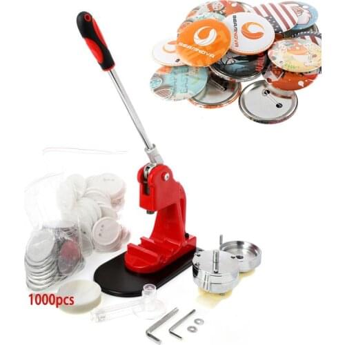 Badge Punch Press Maker Machine With 1000pcs Circle Button Parts Circle Cutter Punch Press Button Maker DIY Badge Maker Set