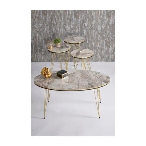 Modern Zigon coffee table And coffee table in the Middle Ellipse Set Double Gold Wire coffee tables table basse furniture living room table