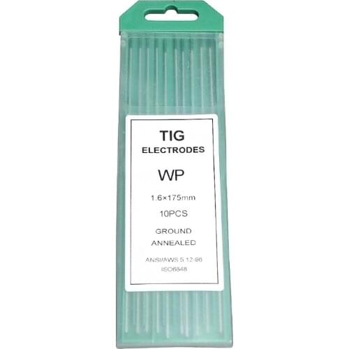 RSTAR Tig Welding Pure Tungsten Electrode WP 1/16"*7" 1.6*175mm*10pcs(1box)