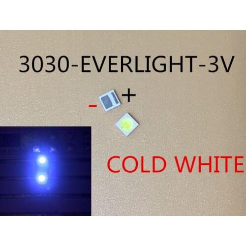 3000pcs EVERLIGHT LED 3030 lamp beads 1W LCD TV Backlight Lamp beads 3V cool white With Zener