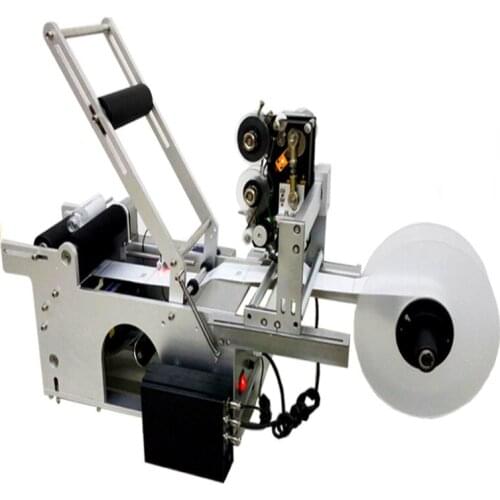 High quality Semi-automatic Round Bottle Labeling Machine with code printer, adhesive label sticker for bottle diameter 15-120mm