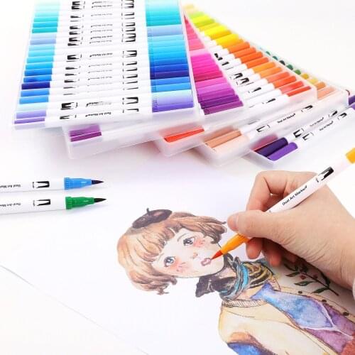 High Quality 100 Color Markers Scan Marker Drawing Brush Pen Drawing Painting Watercolor Markers Art Pens Markers Wholesale