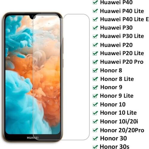 9H Full Protective Glass For Huawei P20 Pro P30 P40 Lite E Tempered Glass Honor 10 9 8 Lite 30s 20 Pro 20i 10i Screen Protector