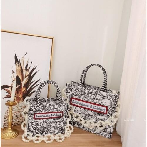 Embroidered Pearl Chain Tote Womens Bag 2021 New Fashion Trend Custom Personalized Fashion Bag
