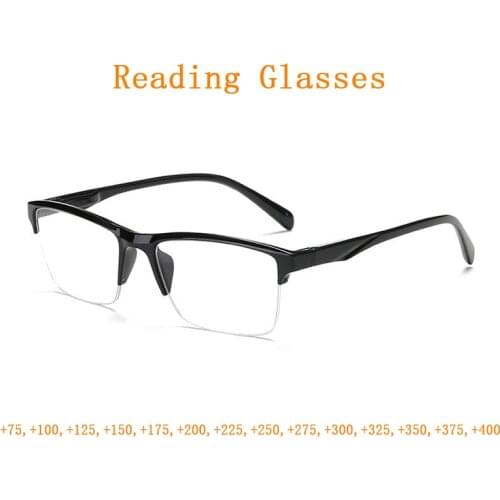 Retro Black Semirim Reading Glasses Women Men Presbyopic Eyeglasses Magnifier Hyperopia Spectacles For Sight +0.75,+1.0~+4.0