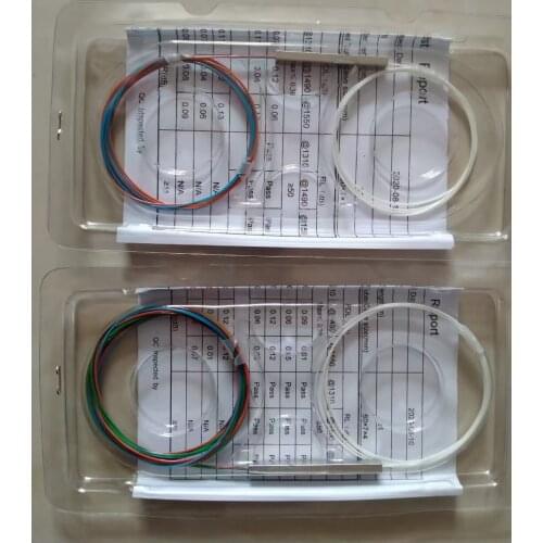 Hot Sale 10pcs/lot 1X4 PLC Splitter 900um Steel Tube1*4 Mini Optical Fibra Splitter Without Connectors 4 Ports PLC Splitter